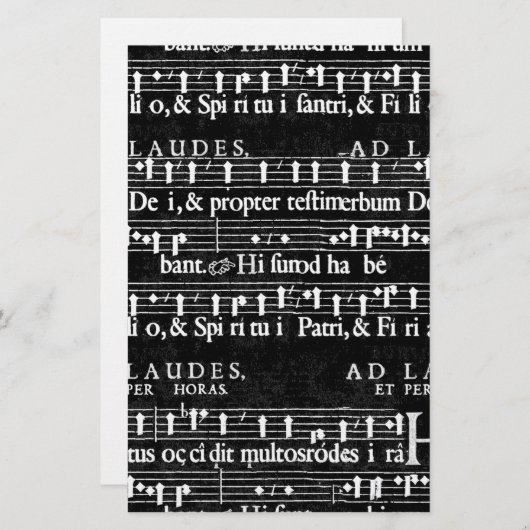 Papeterie note musicale grunge (Devant / Derrière)