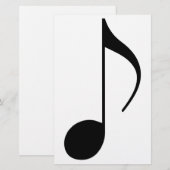 Papeterie note musicale noire (Devant / Derrière)