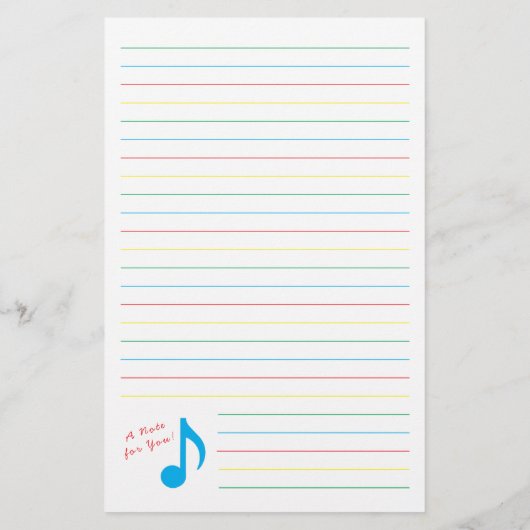 Papeterie Note musicale Papier à lettres de l'enseignant mus (Dos)