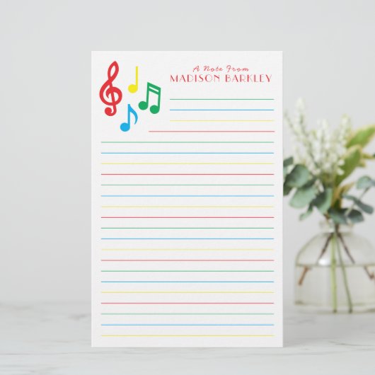 Papeterie Note musicale Papier à lettres de l'enseignant mus (Debout devant)