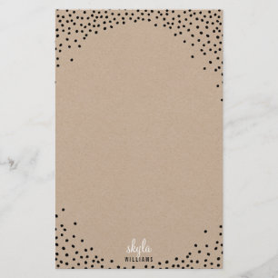 Papeterie NOTE PAPIER rustique noir confetti tache blanc kra