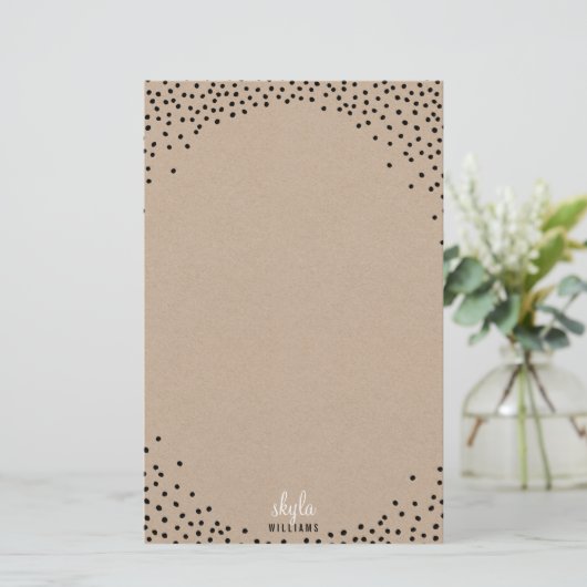 Papeterie NOTE PAPIER rustique noir confetti tache blanc kra (Debout devant)
