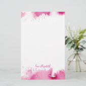 Papeterie NOTE PERSONNELLE couleur d'eau rose foncé (Debout devant)