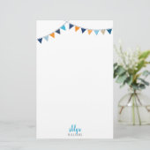 Papeterie NOTE PERSONNELLE mignon brillant bunt bleu orange (Debout devant)