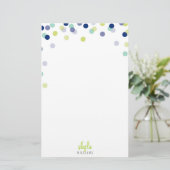 Papeterie NOTE PERSONNELLE mignon confetti bleu menthe (Debout devant)