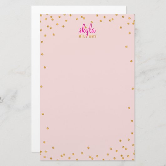 Papeterie NOTE PERSONNELLE mini spot confetti or parties sci (Devant / Derrière)