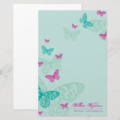 Papeterie NOTEPAPER PERSONNALISÉ :: papillons 5P (Devant / Derrière)