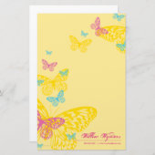 Papeterie NOTEPAPER PERSONNALISÉ :: papillons 6P (Devant / Derrière)