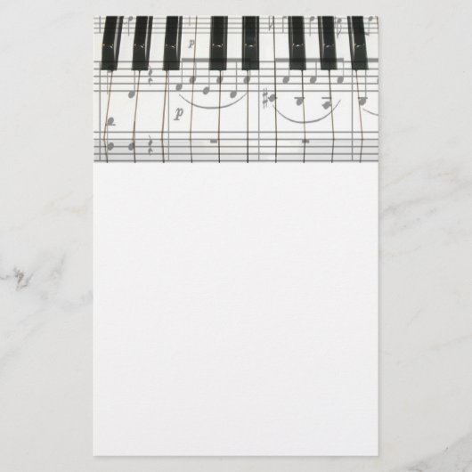 Papeterie Notes de clavier et de musique de piano (Devant)