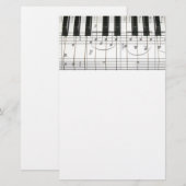 Papeterie Notes de clavier et de musique de piano (Devant / Derrière)