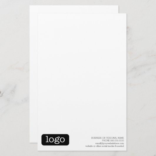 Papeterie Notes de logo Office ou Business de base (Devant / Derrière)