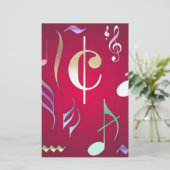 Papeterie Notes musicales de couleur (Debout devant)