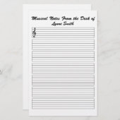 Papeterie Notes musicales personnalisées (Devant / Derrière)