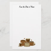 Papeterie Nounours d'amants de café stationnaire (Devant / Derrière)