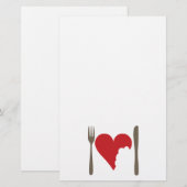 Papeterie Nourriture d'amour, coeur d'amour (Devant / Derrière)