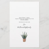 Papeterie Nous avons déplacé de nouvelles racines Succulent  (Dos)