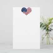 Papeterie Nous Le Peuple Le Coeur Du Drapeau Américain (Debout devant)