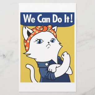 Papeterie Nous Pouvons Le Faire ! Chat blanc Rosie le Rivete