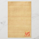 Papeterie Nouvel An chinois du coq Red Lined (Devant)