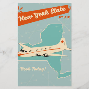 Papeterie Nouvelle affiche rétro de l'État de New York.
