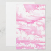 Papeterie Nuages Rose Pâle Heureux (Devant / Derrière)