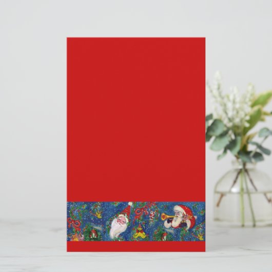 Papeterie NUIT DE NOËL MUSICALE / PÈRE NOËL AVEC JOUETS Bleu (Debout devant)