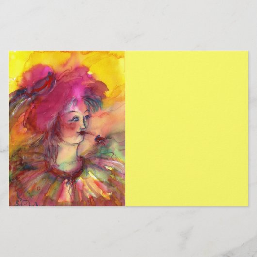 Papeterie NUIT ROSE, rose fuchsia jaune blanc (Devant)