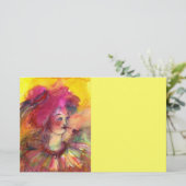 Papeterie NUIT ROSE, rose fuchsia jaune blanc (Debout devant)