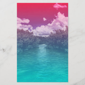 Papeterie Océan bleu rose Trippy de clé d'amants d'éloge