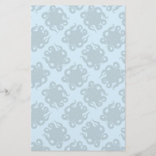Papeterie Octopus sur Motif bleu (Devant)