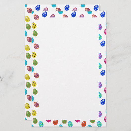 Papeterie OEufs colorés Pâques (Devant / Derrière)