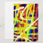 Papeterie Œuvre d'art abstrait coloré (Devant / Derrière)