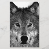 Papeterie Œuvre d'art Loup Noir & Blanc (Devant)