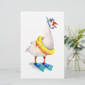 Papeterie Oie blanche en snorkeling (Debout devant)