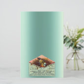 Papeterie Oiseau de nidification vintage Poisson turquoise b (Debout devant)