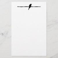 Oiseau sur la silhouette de fil dans B&W