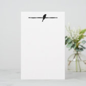 Papeterie Oiseau sur la silhouette de fil dans B&W (Debout devant)