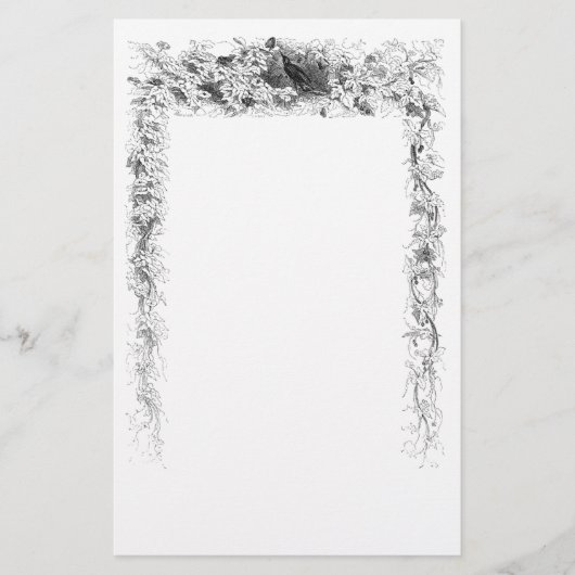 Papeterie Oiseau Vintage dans la vigne (Devant)