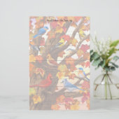 Papeterie Oiseaux dans l'érable d'automne (Debout devant)