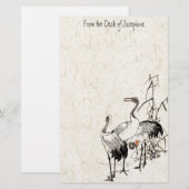 Papeterie Oiseaux de grue japonais Wetlands Wildlife Station (Devant / Derrière)