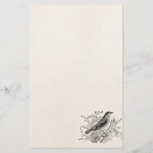 Papeterie Oiseaux personnalisés par oiseau vintage de (Devant)
