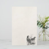 Papeterie Oiseaux vintages de cailles - rétro gibier à (Debout devant)