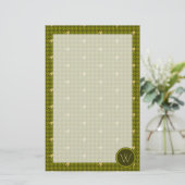 Papeterie Olive with Gold Accent Houndstooth (Debout devant)