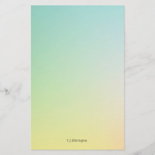 Papeterie Ombre bleu/jaune personnalisé (Devant)