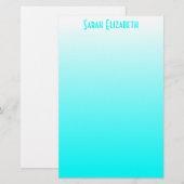 Papeterie ombrée blanc Aqua (Devant / Derrière)