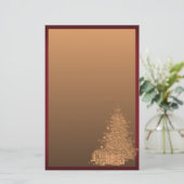 Papeterie Or et arbre de Noël rouge (Debout devant)