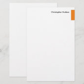 Papeterie Orange Blanc Simple Créatif Professionnel (Devant / Derrière)