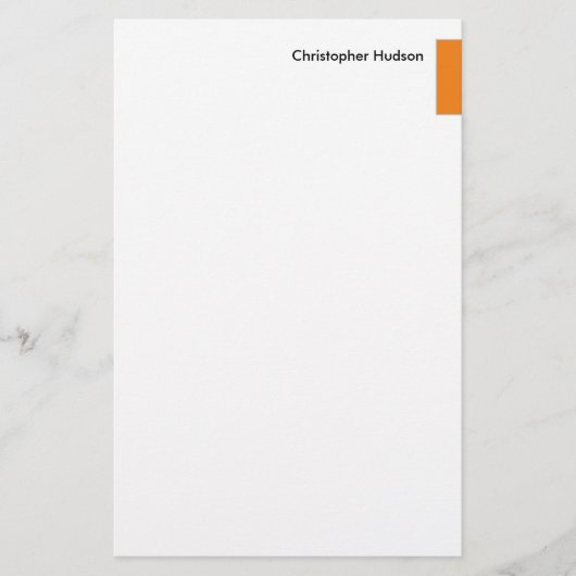 Papeterie Orange Blanc Simple Créatif Professionnel (Devant)