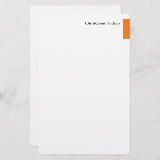 Papeterie Orange Blanc Simple Simple Créatif Professionnel (Devant / Derrière)