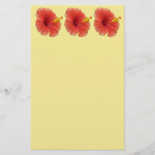 Papeterie Orange Hibiscus Fleur Tropical Floral